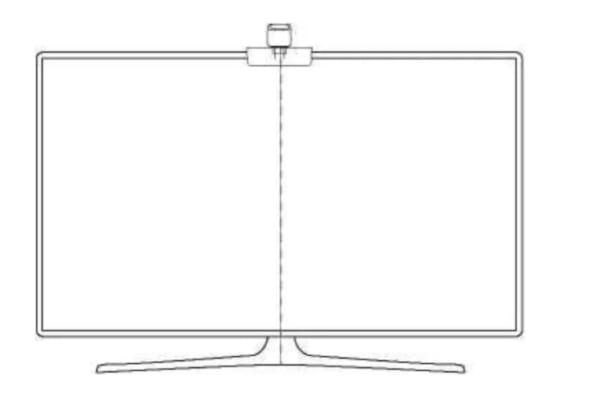 Gắn camera vào giữa màn hình TV